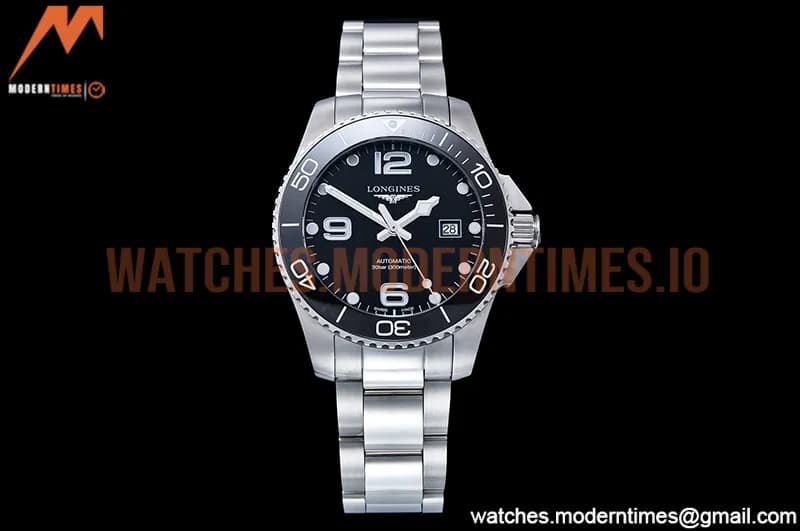Longines - HydroConquest Mens 43mm SS/SS Black XF A2892