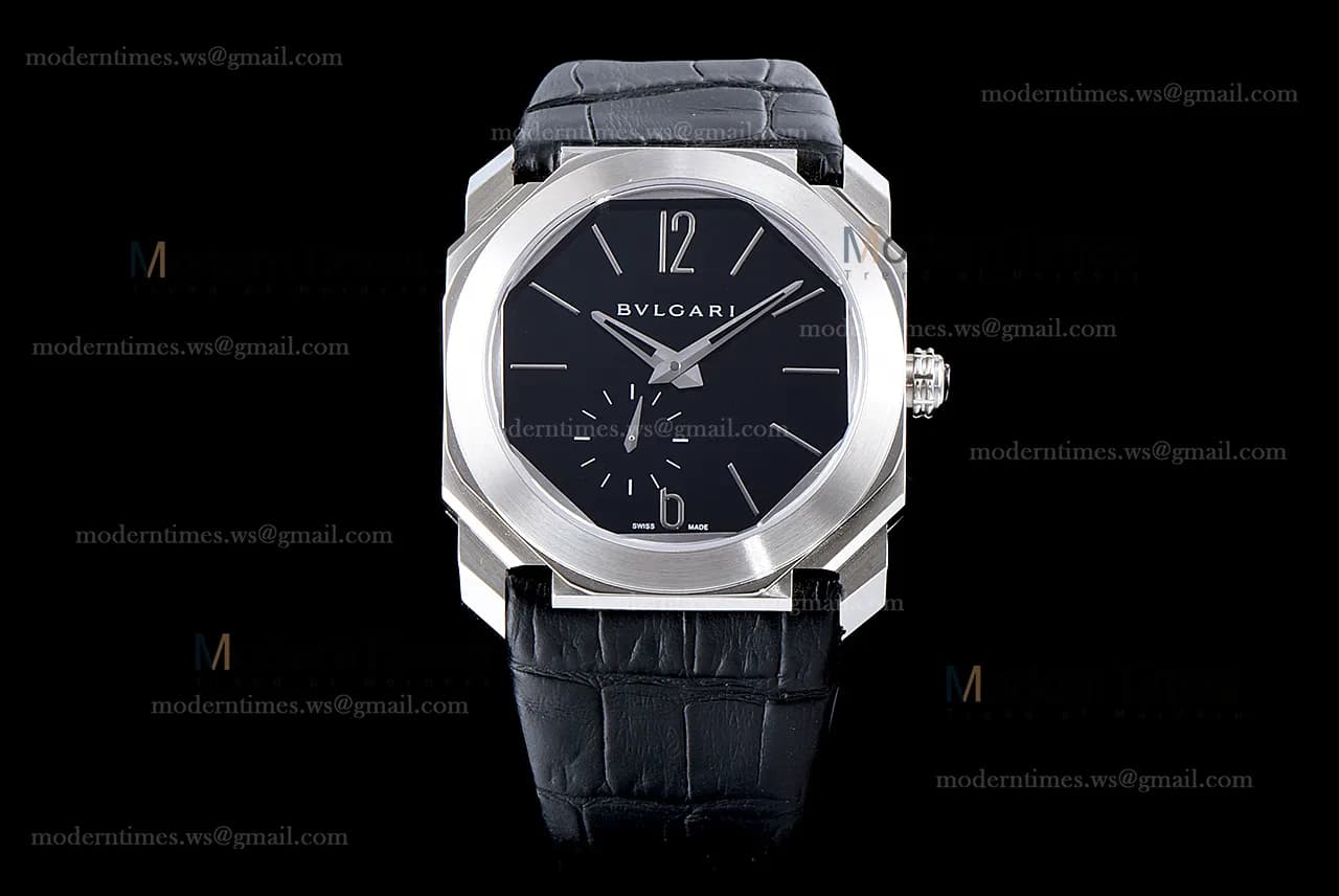 Bvlgari OCTO Series SS/LE Blk/Blk EMO Automatic