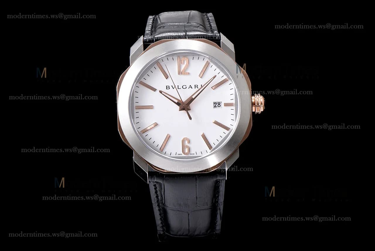 Bvlgari OCTO Series RG/LE Wht/Blk ZLO TT Aitomatic 102703 OC41C6SPGLD
