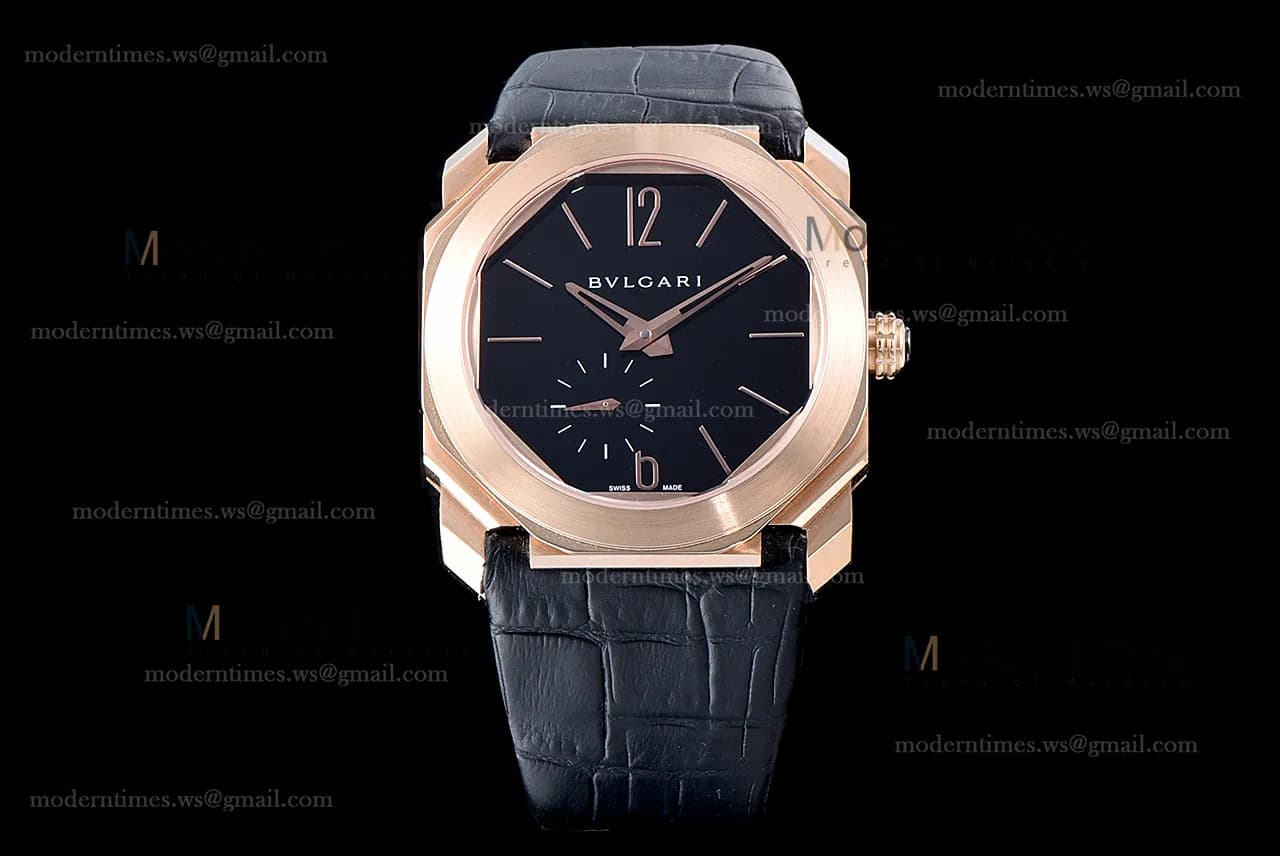 Bvlgari OCTO Series RG/LE Blk/Blk EMO Automatic
