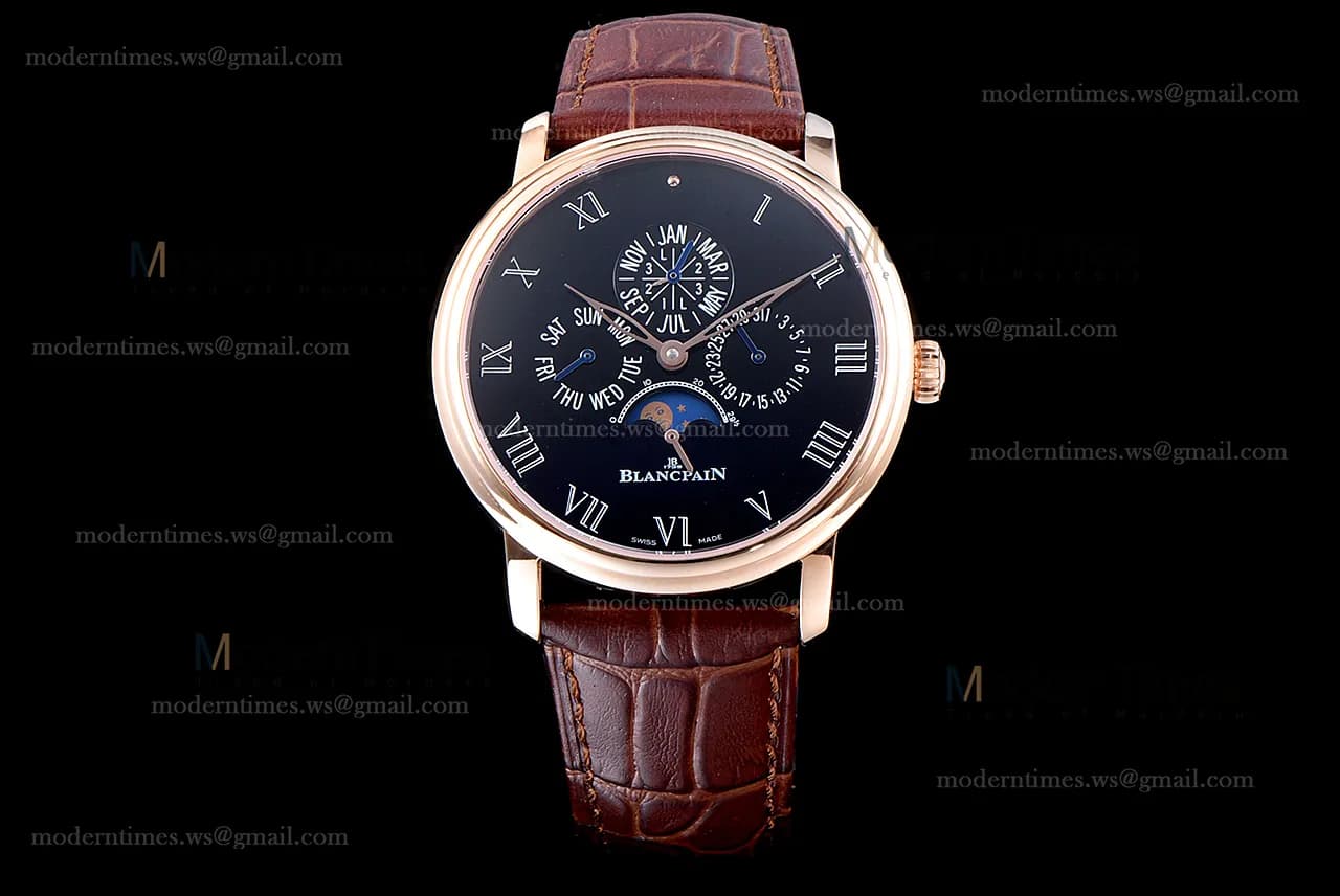 Blancpain Villeret RG/LE Blk/Bro Sapphire ZBF Automatic 6659-3631-58B