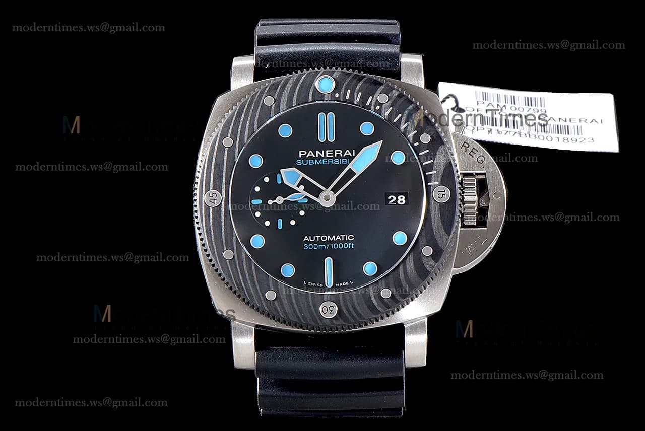 Panerai Submersible Series CF TI/RU Blk/Blk VSF P.9010 Automatic PAM00799