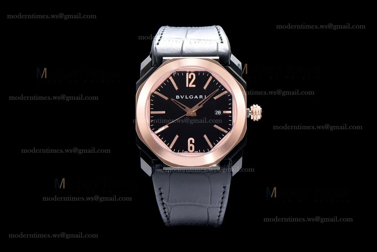 Bvlgari OCTO Series TT/RG PVD/LE Blk/Blk ZLO Automatic 102485 BGO41BBSPGVD