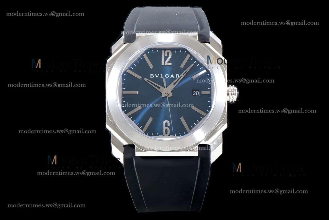 Bvlgari OCTO Series SS/RU Blu/Blk BVF Automatic 102429 BGO38C3SLD