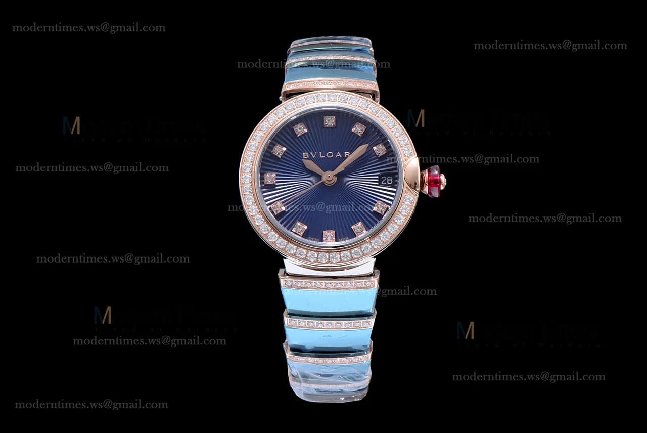 Bvlgari LVCEA Series Diamonds RG/RG TT Blu BVF Automatic/Quartz