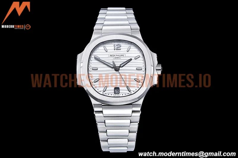 Patek Philippe - Nautilus Ladies 7118 35mm SS/SS Wht/Stk PPF A324