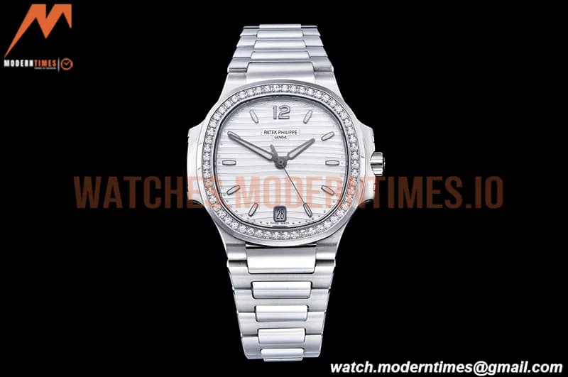 Patek Philippe - Nautilus Ladies 7118 35mm Dia SS/SS Wht/Stk PPF A324