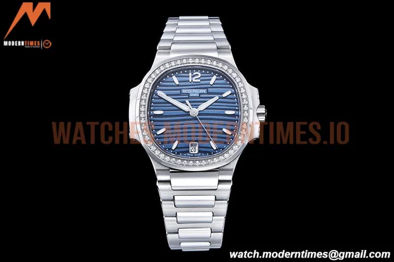 Patek Philippe - Nautilus Ladies 7118 35mm Dia SS/SS Blue/Stk PPF A324