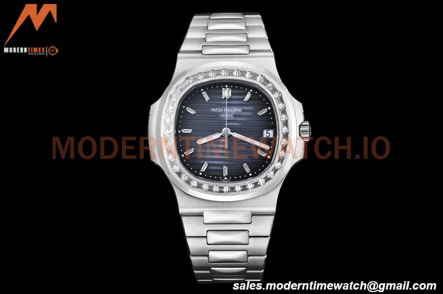 Patek Philippe - Nautilus Automatic 40mm 5713/1G Diamond SS/SS Blue/Diam PPF A324