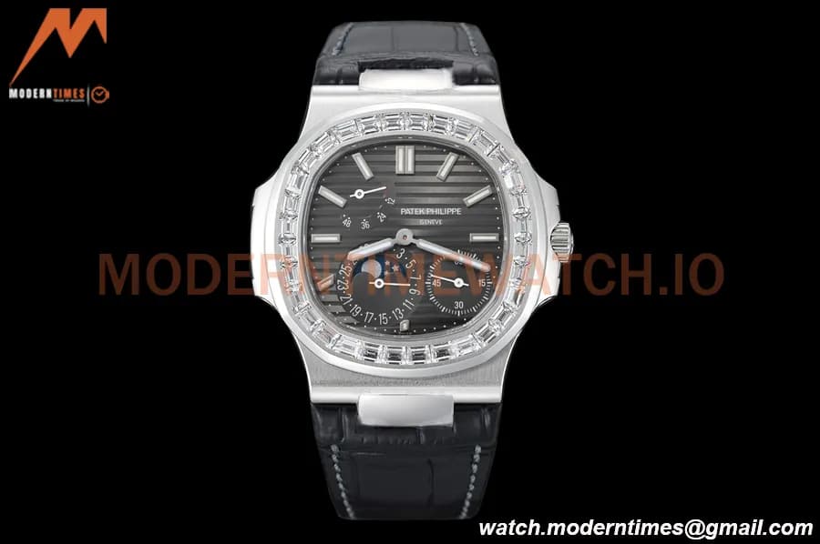 Patek Philippe - Nautilus Moon Phase 5722G 40mm Diamond SS/LE Grey PPF A240