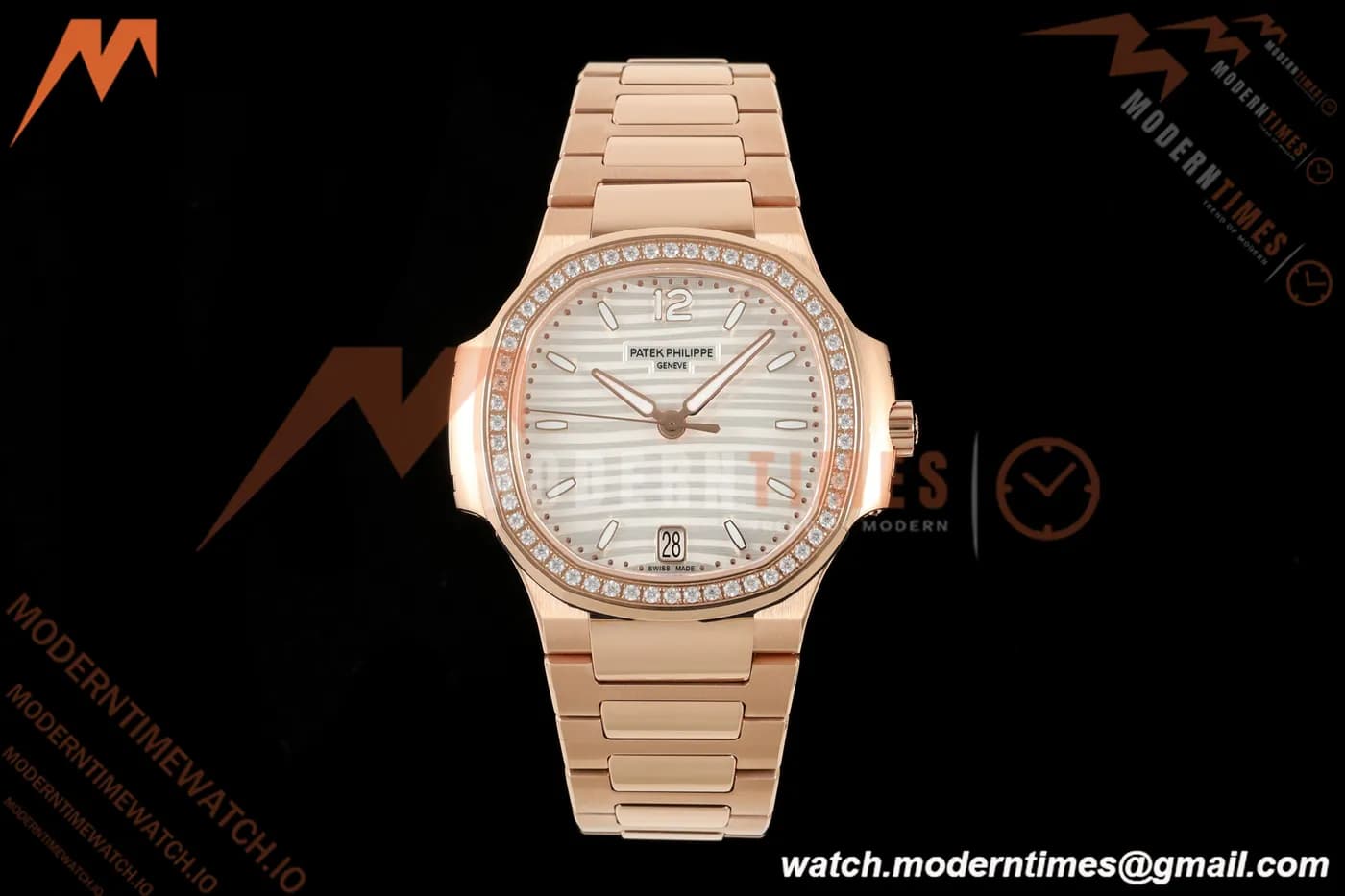 Patek Philippe - Nautilus Ladies 7118 35mm RG/DIA Wht/Stk DDF DD330