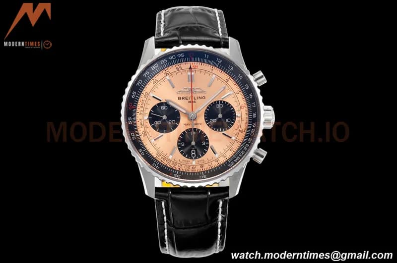 Breitling - Navitimer Chronograph B01 43mm SS/LE Champange/Blk BLS A7750 Mod
