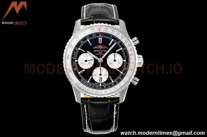 Breitling - Navitimer Chronograph B01 43mm SS/LE Blk/Blk BLS A7750 Mod