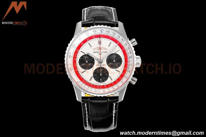 Breitling - Navitimer Chronograph B01 43mm SS/LE Wht/Stk Boeing 747 BLS A7750 Mod