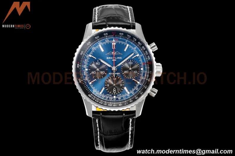 Breitling - Navitimer Chronograph B01 43mm SS/LE Navy Blue/Stk BLS A7750 Mod