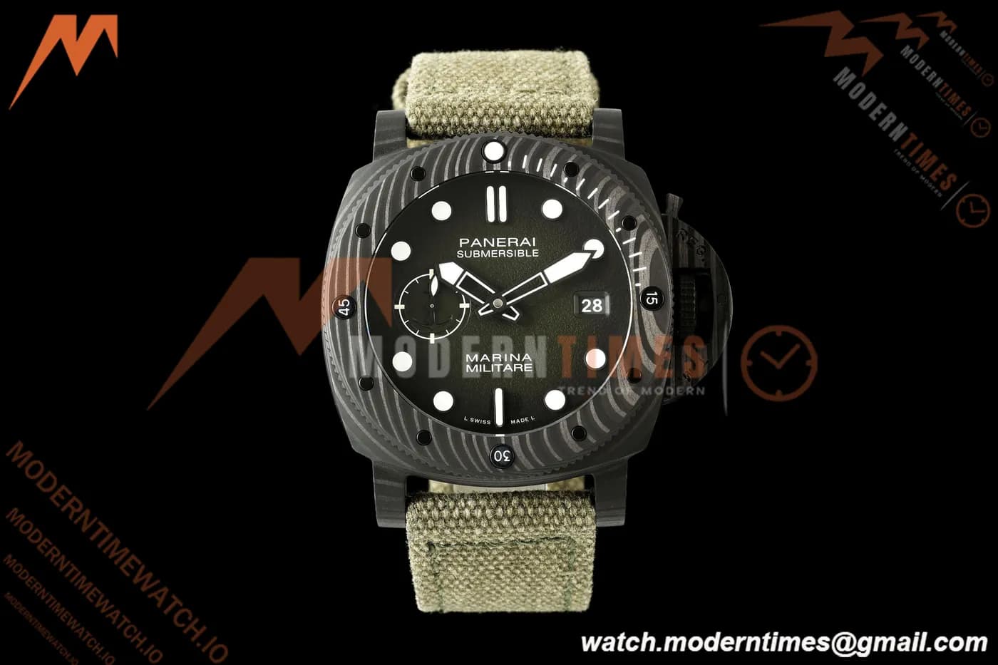 Panerai - Submersible Marina Militare PAM01698 44mm Carbon Fiber/NY Dark Green/Dot VSF P900
