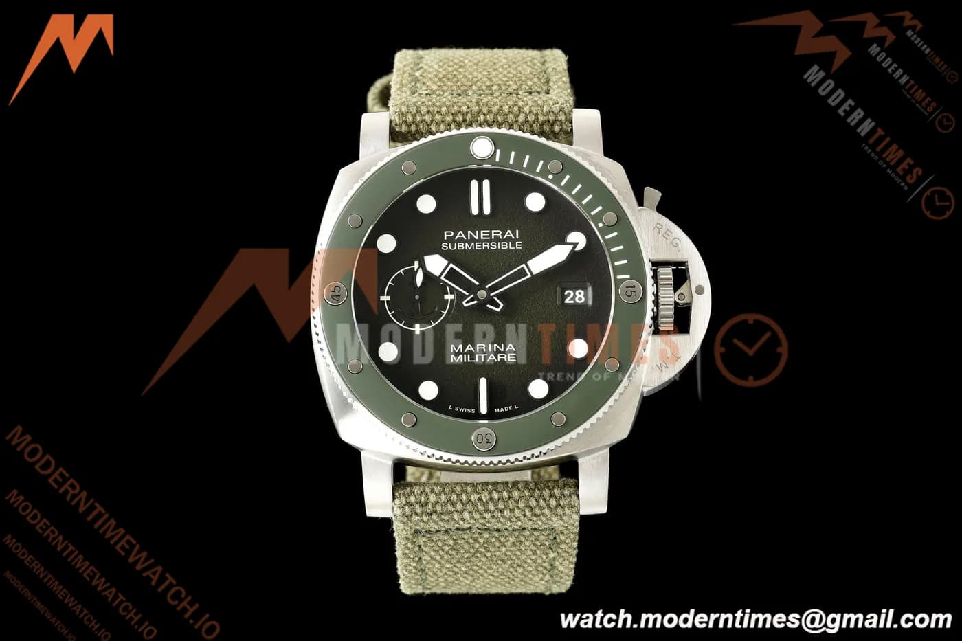 Panerai - Submersible Marina Militare PAM01697 44mm SS/NY Dark Green/Dot VSF P900