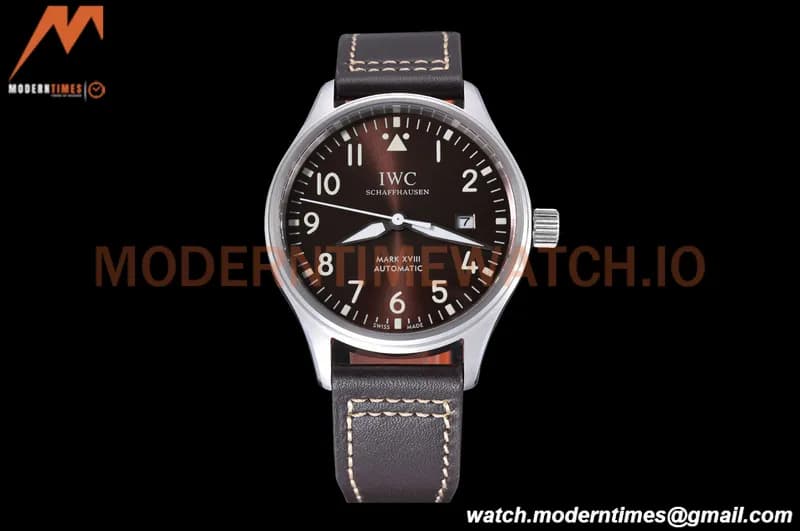 IWC - Mark XVIII 40mm Pilots Automatic SS/LE Brown GDF MY8215