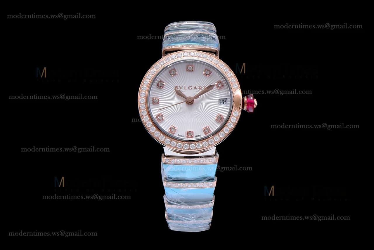 Bvlgari LVCEA Series Diamonds RG/RG TT Wht BVF Automatic/Quartz