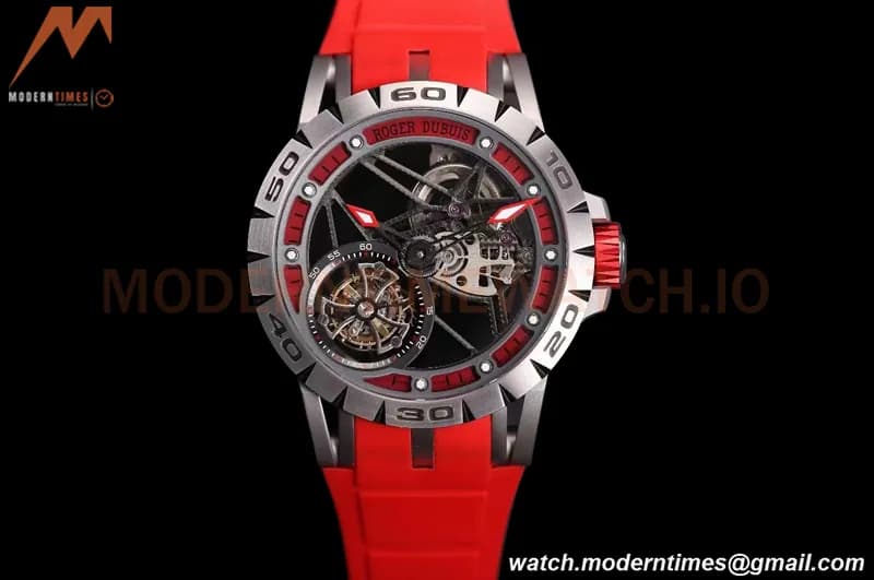 Roger Dubuis - Excalibur Spider 45mm TI/RU Red/Red Skeleton Flying Tourbillon JBF