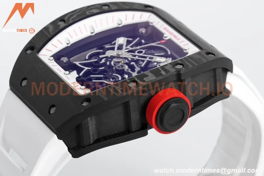Richard Mille - RM055 Bubba Watson Black NTPT/RU Wht/Red Rehaut Skeleton ZF RMUL2