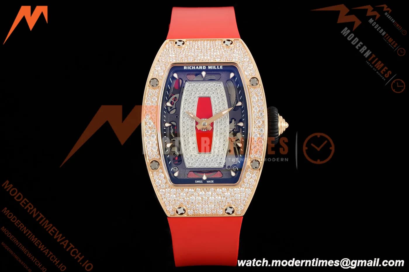 Richard Mille - RM07-01 Ladies Rose Gold Diamond Red/RU/Wht Red Lips ZF Asian CRMA2