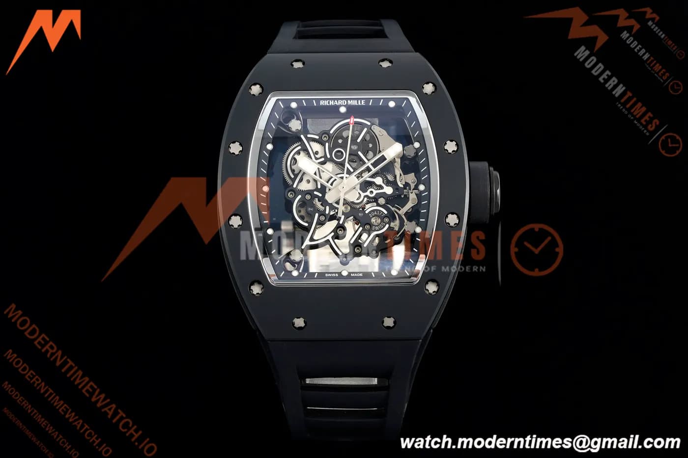 Richard Mille - RM055 Custom Made Free Sprung Black CER/RU Silv/Blk Skeleton ZGF RMUL2