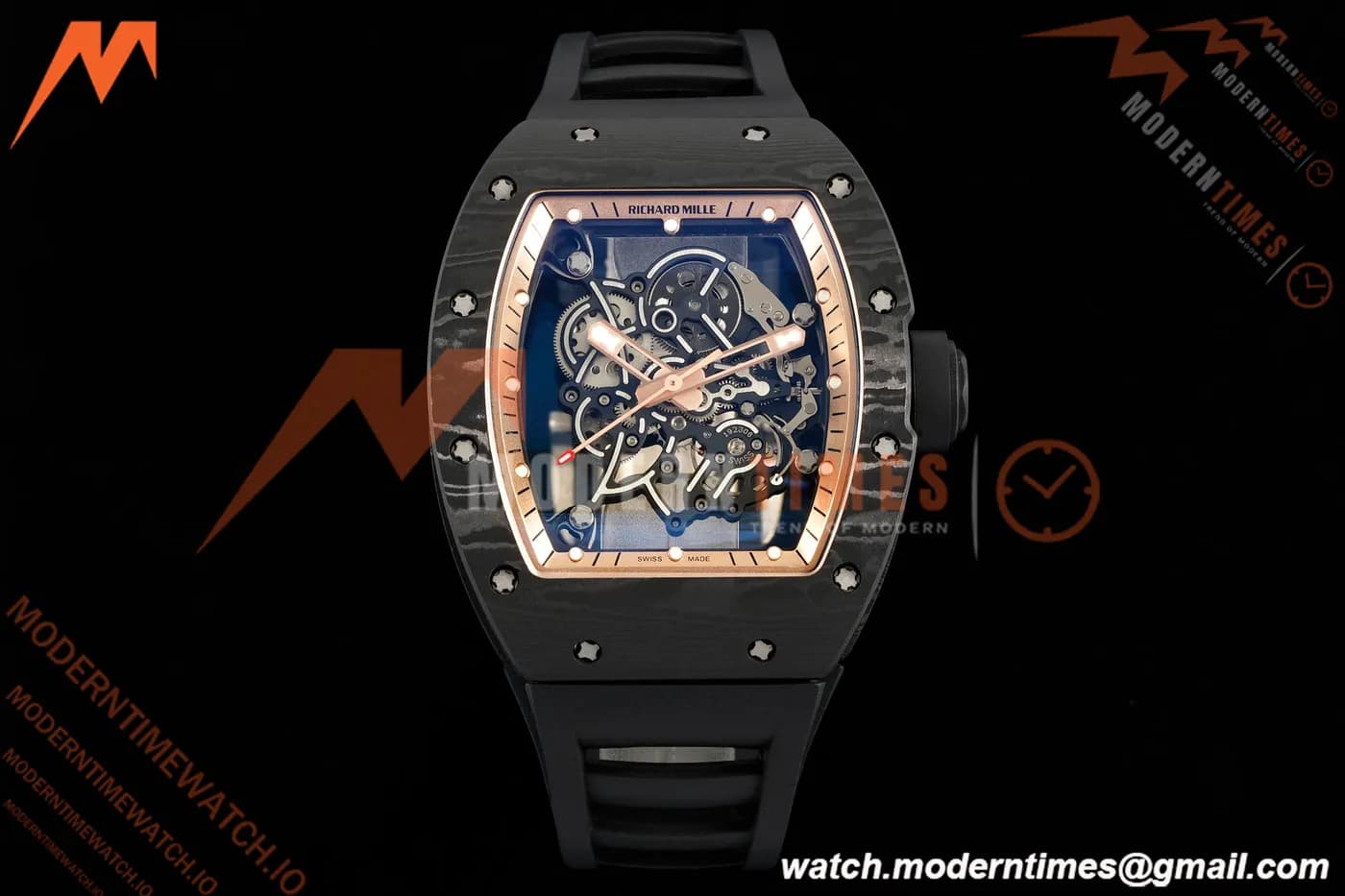 Richard Mille - RM055 Custom Made Free Sprung Black NTPT/RU RG/Blk Skeleton ZGF RMUL2