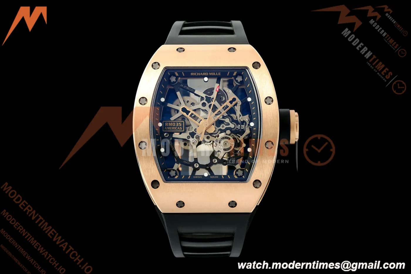 Richard Mille - RM035 Americas Rafael Nadal "Gold Toro" RG/RU Blk/Ske ZF RMUL1