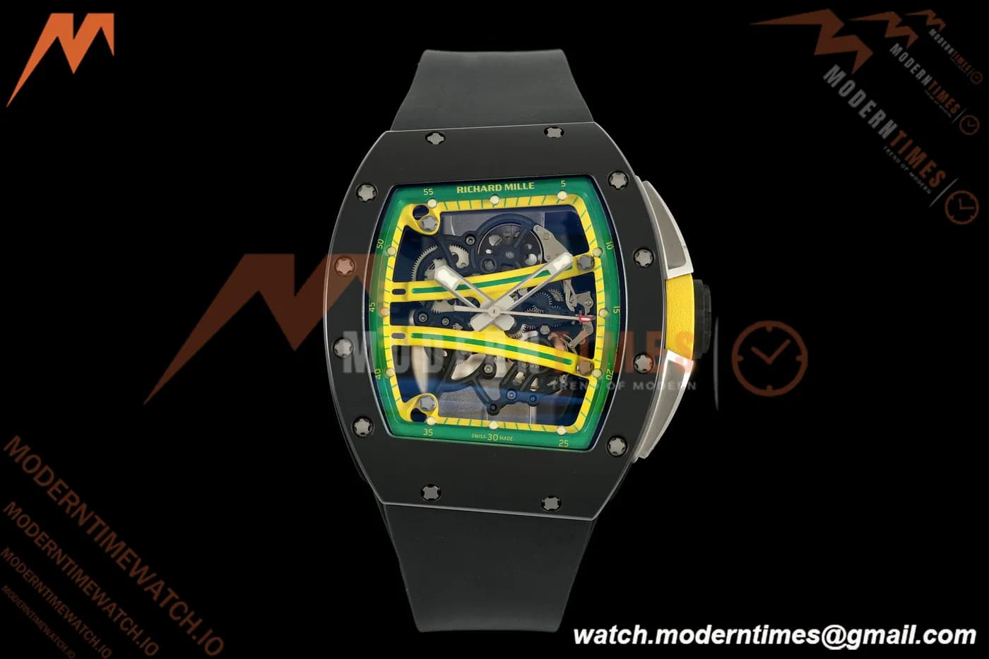 Richard Mille - RM061 Yohan Blake Black Ceramic Blk/Grn/Yelw Skeleton RF Free Sprung Titanium RMUL2