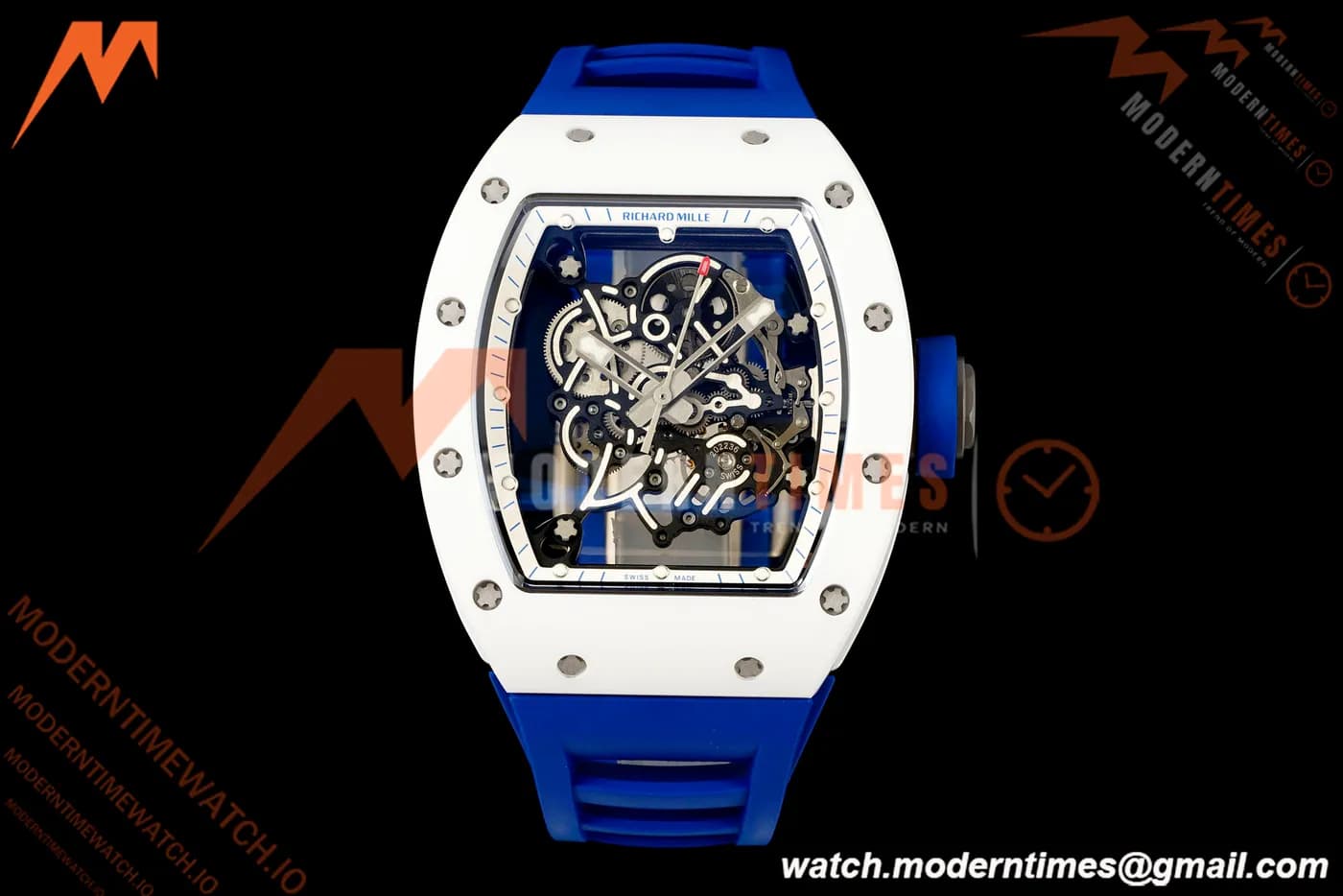 Richard Mille - RM055 Bubba Watson Japan Edition White Cer/Ru Blk/Wht Rehaut Skeleton Brushed Ribs MLF V2 RMUL2