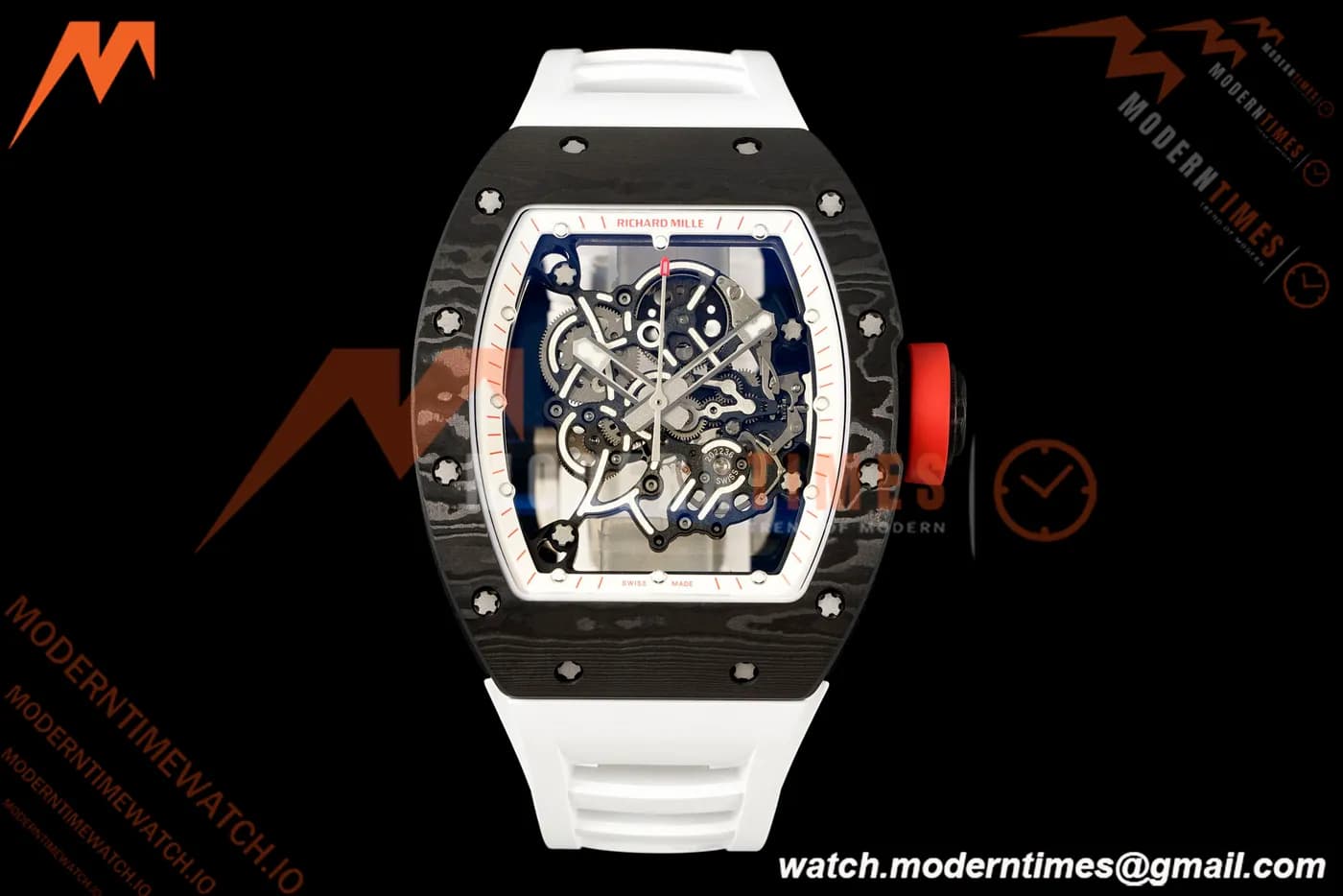 Richard Mille - RM055 Bubba Watson Japan Edition Black NTPT/RU Blk/Wht Rehaut Skeleton Brushed Ribs MLF V2 RMUL2