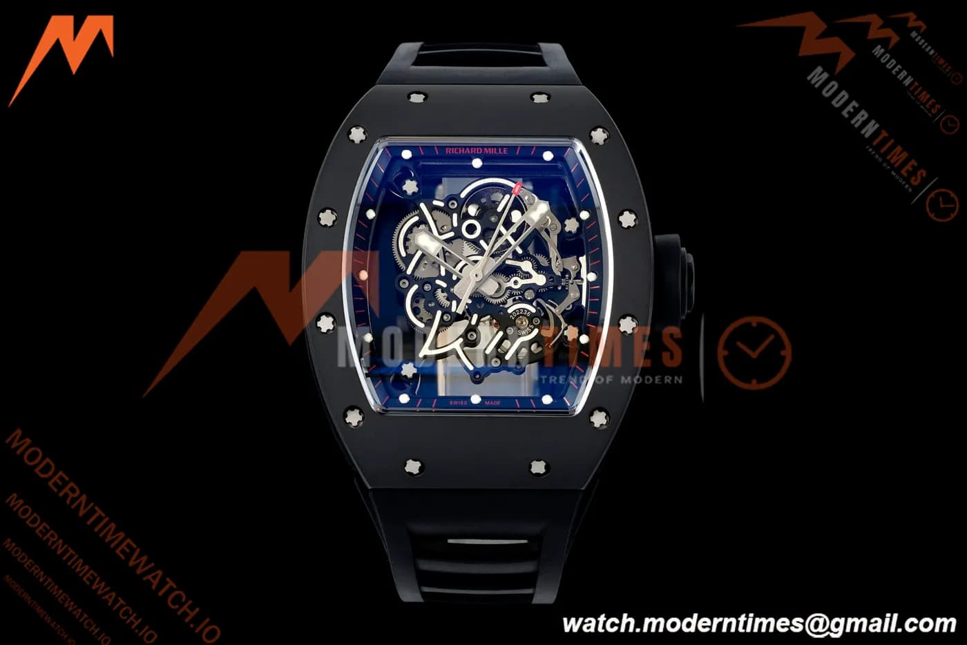Richard Mille - RM055 Bubba Watson Dubai Edition Black CER/RU Blk/Blk Rehaut Skeleton Brushed Ribs MLF V2 RMUL2