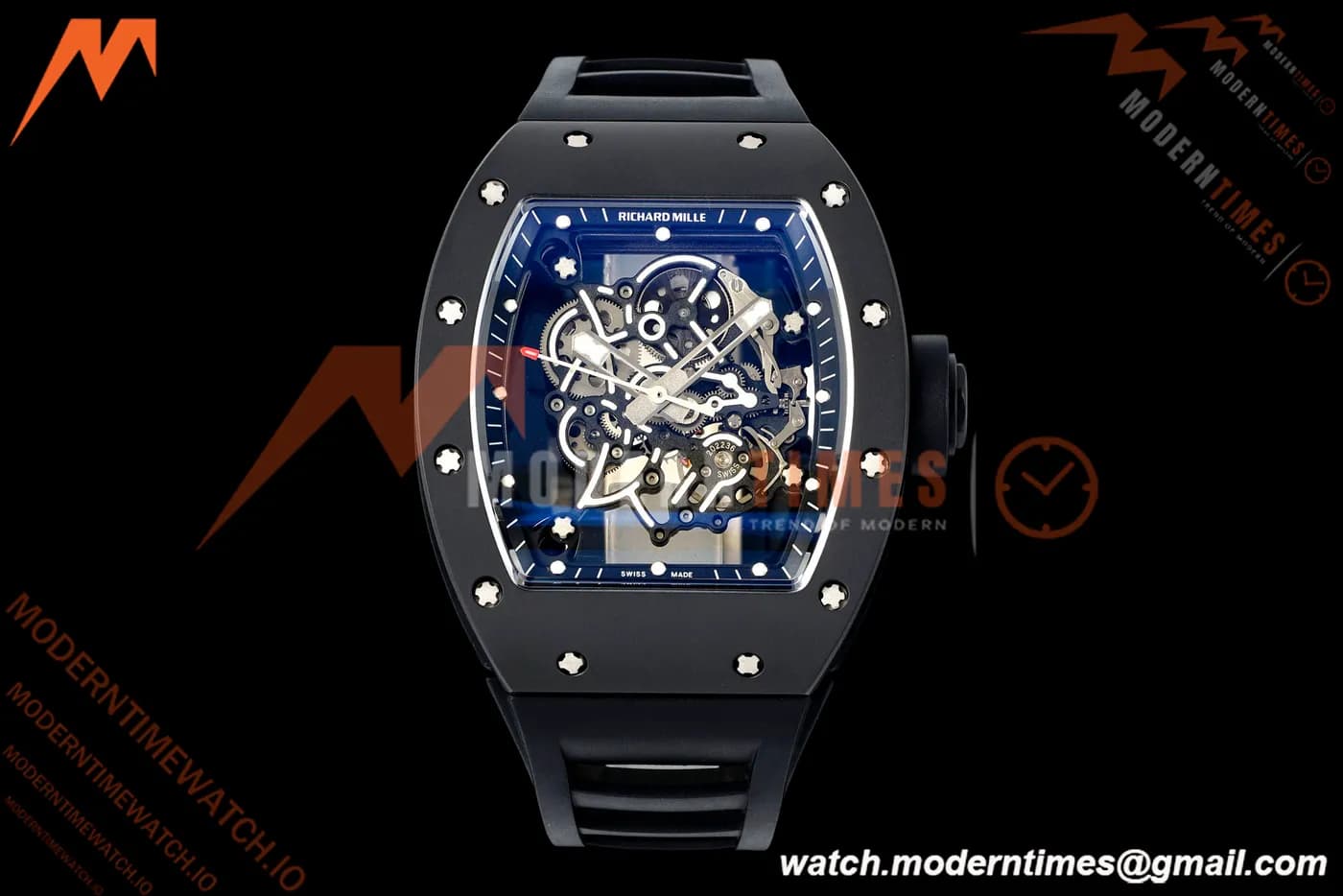 Richard Mille - RM055 Bubba Watson Black CER/RU Blk/Blk Rehaut Skeleton Brushed Ribs MLF V2 RMUL2