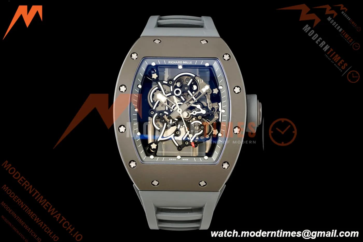 Richard Mille - RM055 Bubba Watson Boutique Edition Grey CER/RU Blk/Grey Rehaut Skeleton Brushed Ribs MLF V2 RMUL2