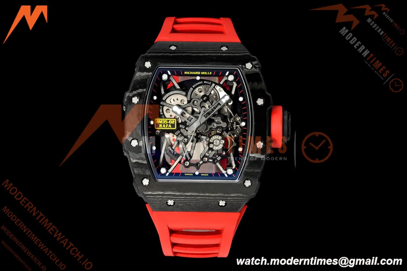 Richard Mille - RM35-02 Rafael Nadal Black NTPT/Red RU Skeleton Dial MILLEF RMUL1