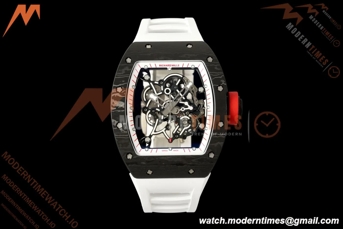 Richard Mille - RM055 Bubba Watson Black NTPT/Wht RU Wht/Red Skeleton Dial MILLEF RMUL2