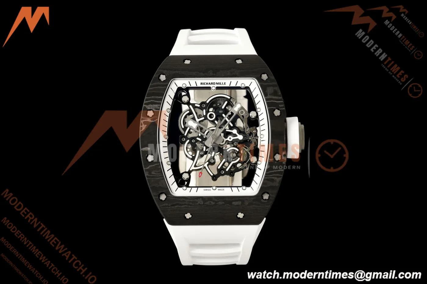 Richard Mille - RM055 Bubba Watson Black NTPT/Wht RU Wht/Blk Skeleton Dial MILLEF RMUL2 Free Sprung