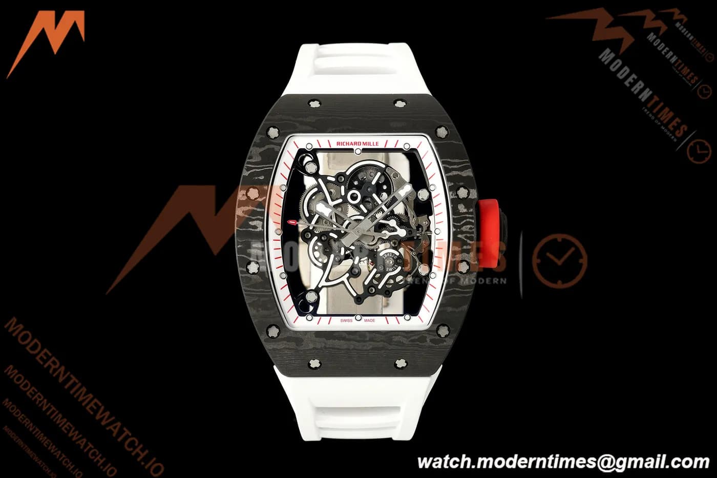 Richard Mille - RM055 Bubba Watson Black NTPT/Wht RU Wht/Red Skeleton Dial MILLEF RMUL2 Free Sprung