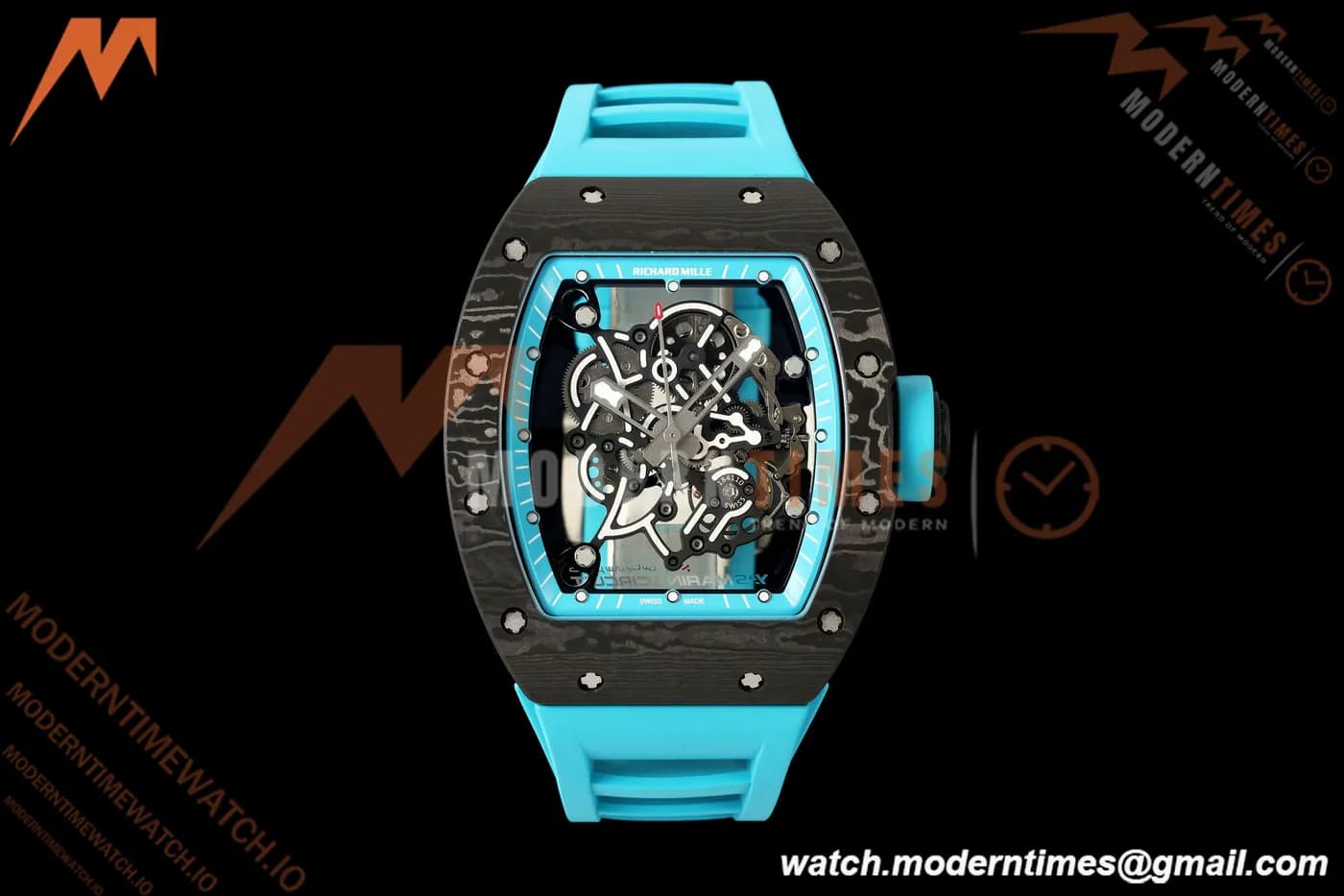 Richard Mille - RM055 Bubba Watson Black NTPT/Blue RU Skeleton Dial MILLEF RMUL2 Free Sprung