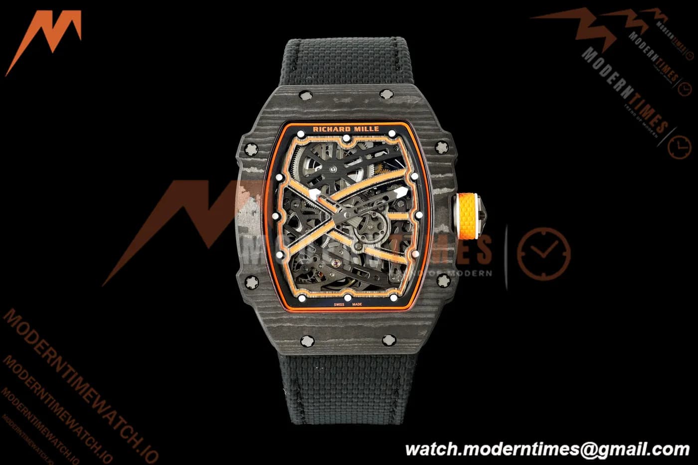 Richard Mille - RM67-02 Black NTPT Orange Skeleton/Black Elastic RICHF CRMA7