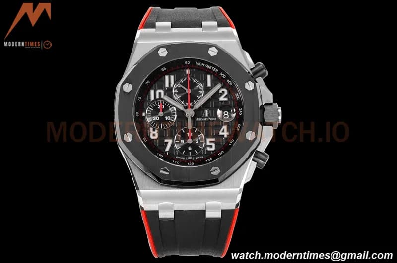 Audemars Piguet - AP ROO Chronograph SS/RU Black/Num JF A3126 Mod