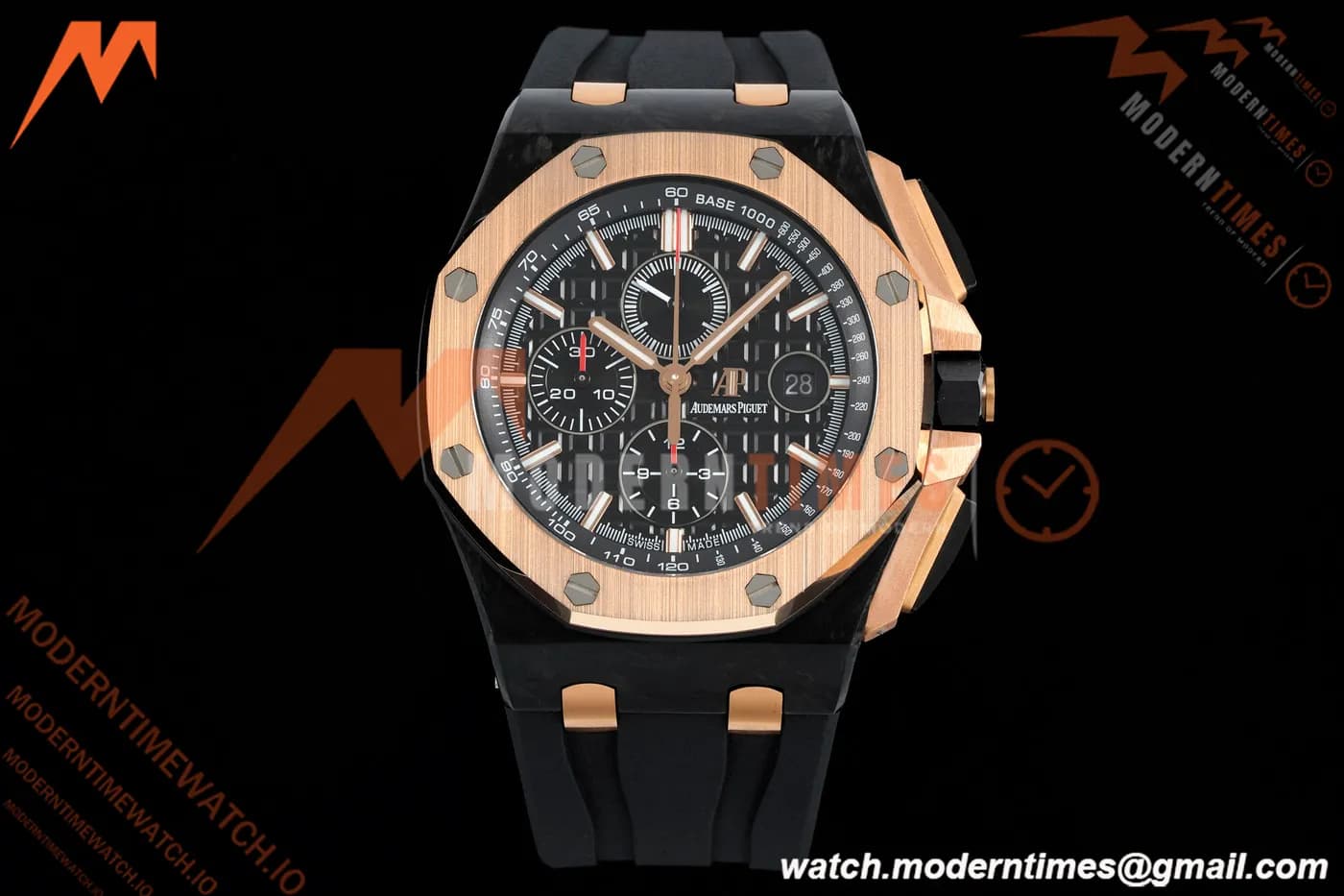 Audemars Piguet - AP ROO Chronograph Sec@12 26406FR 44mm CER/RG/RU Black APJF A3126 Mod