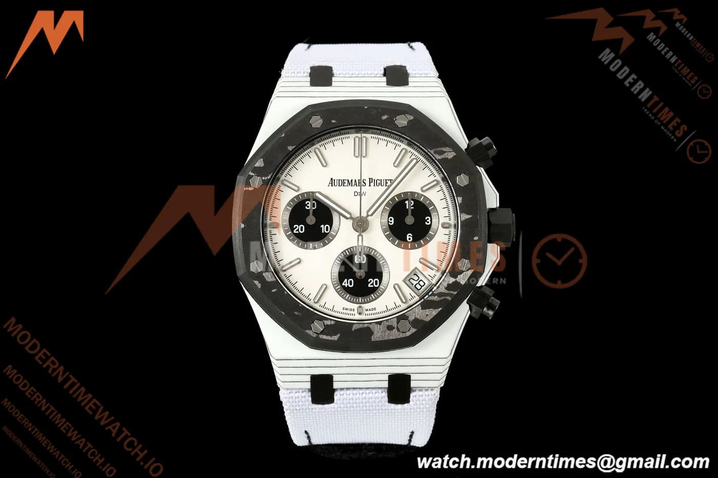 Audemars Piguet - Royal Oak DIW 26240 41mm Quartz Fiber/Forged Carbon/NY Wht/Blk NEW APF SH4401