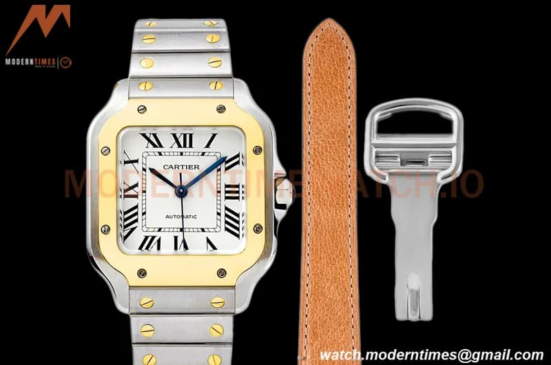Cartier - Santos De Cartier 35mm Automatic YG/SS White BVF MY9039