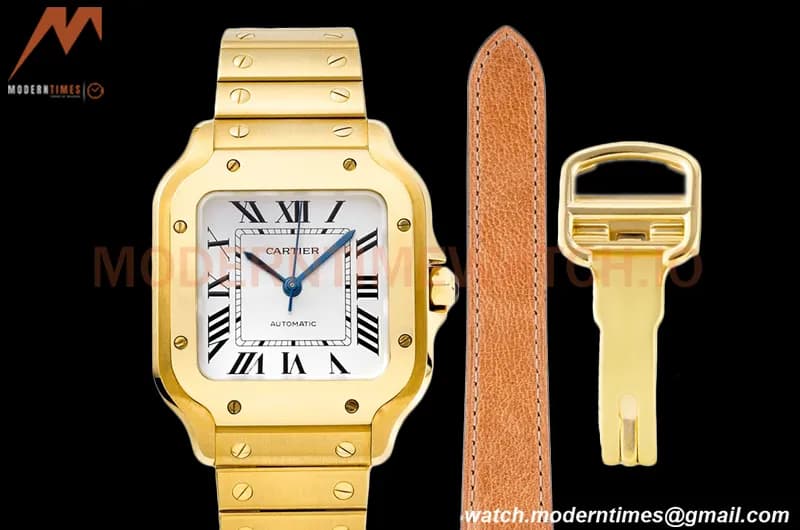 Cartier - Santos De Cartier 35mm Automatic YG/YG White BVF MY9039