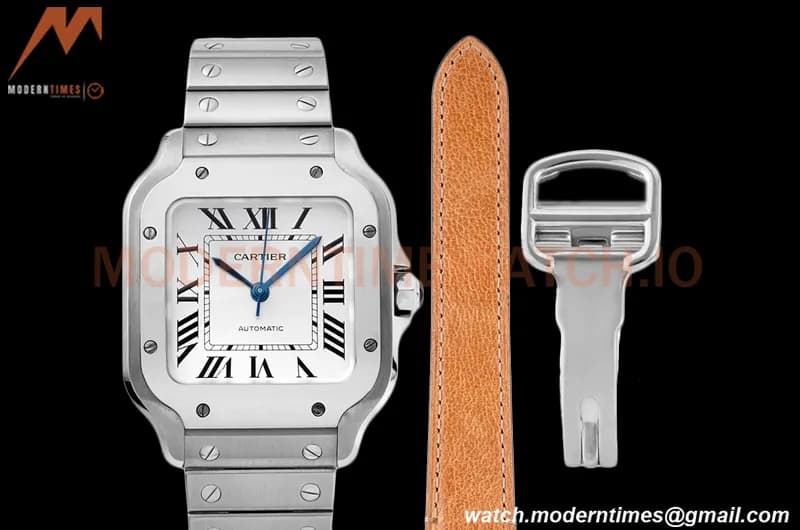 Cartier - Santos De Cartier 35mm Automatic SS/SS White BVF MY9015