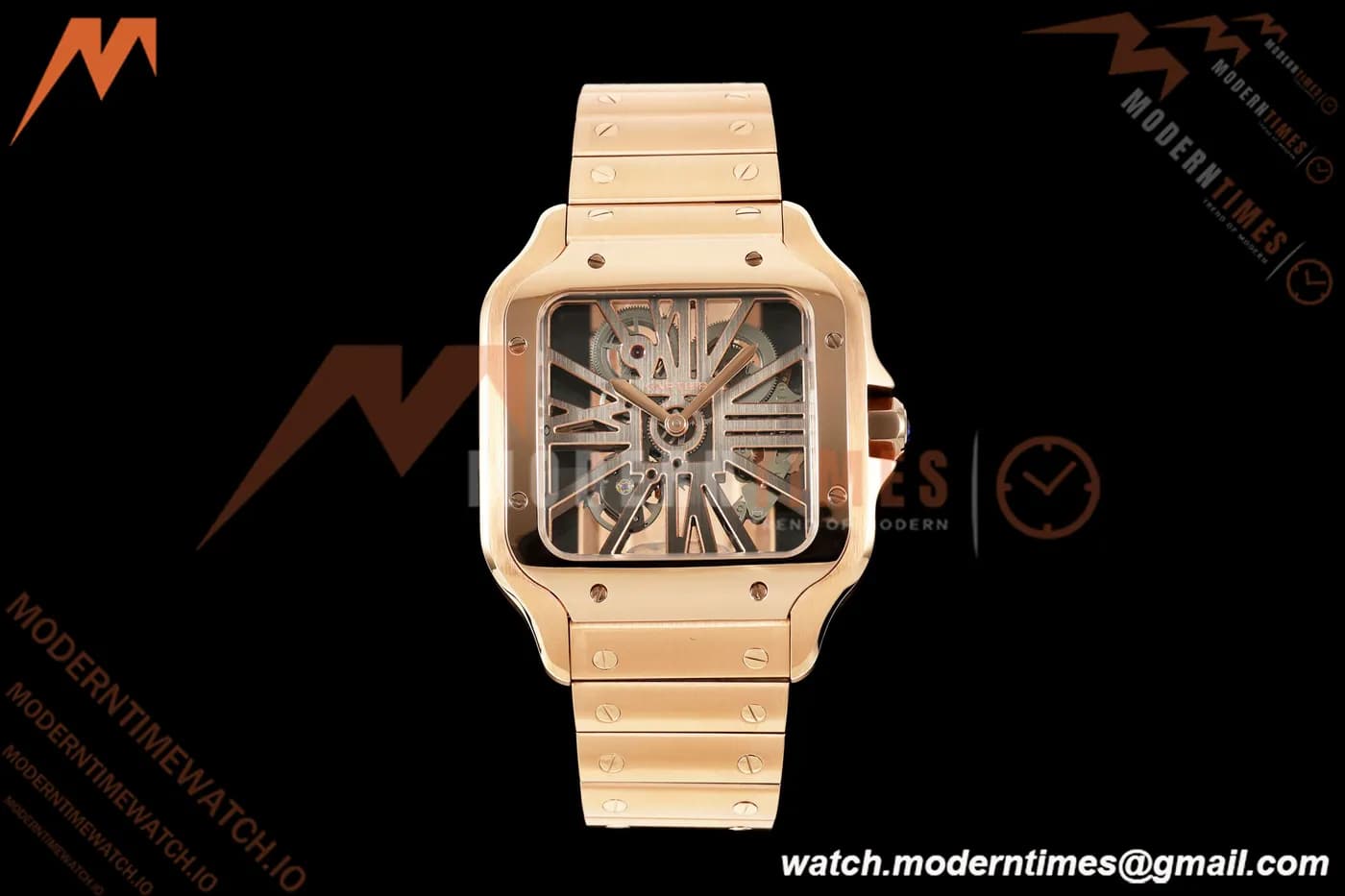 Cartier - Santos De Cartier Skeleton WHSA0016 RG/RG Skeleton Dial RF 9611MC