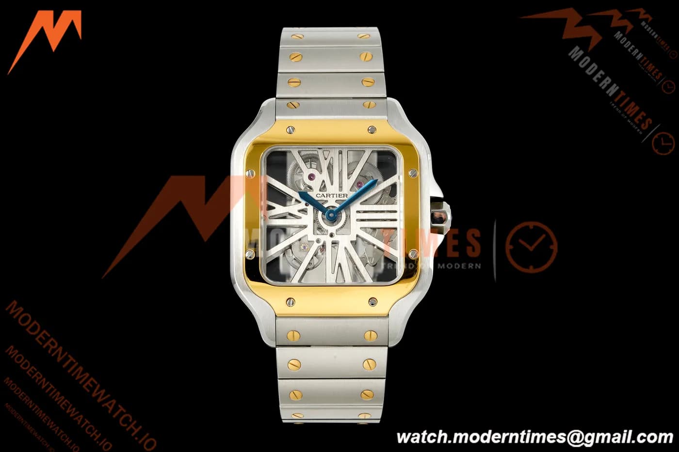 Cartier - Santos De Cartier Skeleton WHSA0019 SS/YG Skeleton Dial RF 9611MC