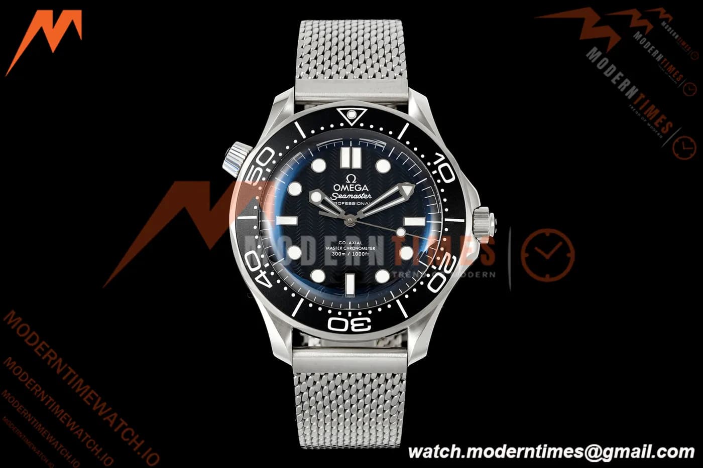 Omega - Seamaster Diver 300M No Date 42mm SS/SS Mesh Bracelet Black ORF A8806
